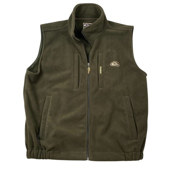 Drake Waterfowl Systems Mens Vest Size 2XL Fleece Full Zip Outdoors Green Mock - Picture 1 of 12